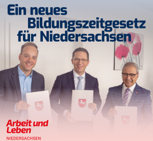 Bild der Übergabe des neuen Bildungszeitgesetzes